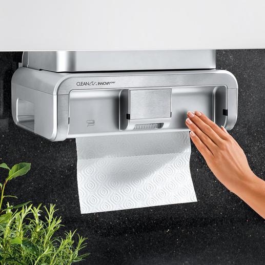 Sensor-K&uuml;chenrollenspender &bdquo;Clean & Cut&ldquo; Ber&uuml;hrungslos exakt die gew&uuml;nschte Menge K&uuml;chenpapier.