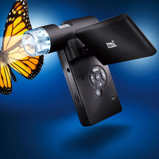 Mobiles Digital-Mikroskop Entdecken, fotografieren& filmen Sie die Mikro-Welt. &Uuml;berall. Mit 500facher Vergr&ouml;&szlig;erung & 3"-TFT-Farbdisplay.
