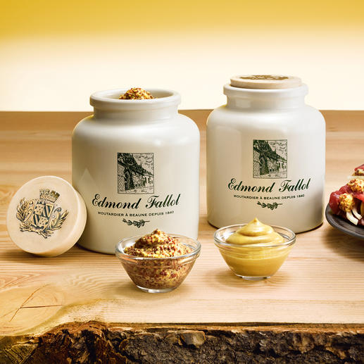 Dijon Mustard im Steintopf oder Dijon Mustard &bdquo;Moutarde en Grains&ldquo; im Steintopf, 500 g Der Senf der Spitzengastronomie &ndash; nach alter Handwerkstradition gefertigt.