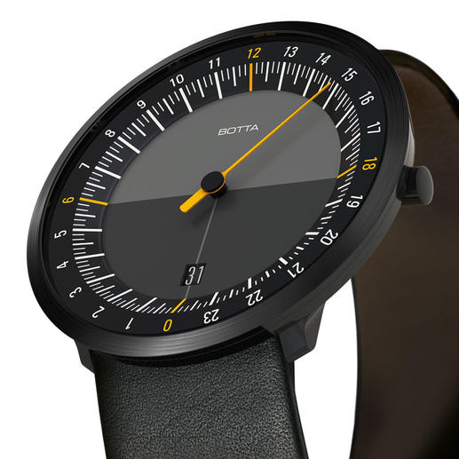 Einzeiger-Armbanduhr UNO 24 Black Edition Preisgekr&ouml;ntes Botta-Design l&auml;sst Sie die Zeit gelassener sehen.