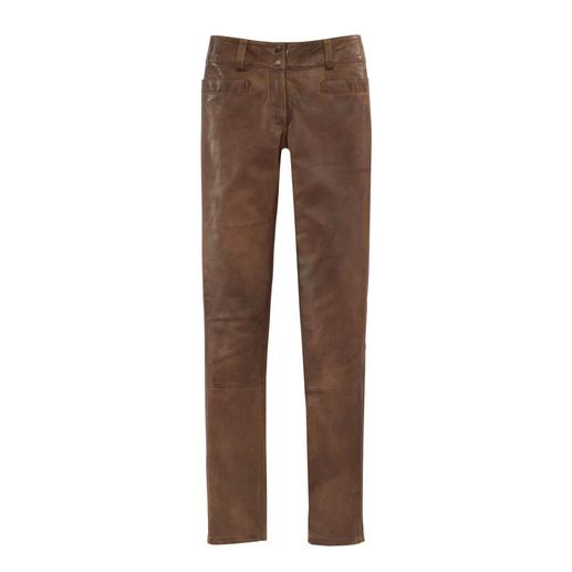 Vintage Lammnappaleder-Hose Softes Lammleder, exquisit verarbeitet und von Hand gefinished.