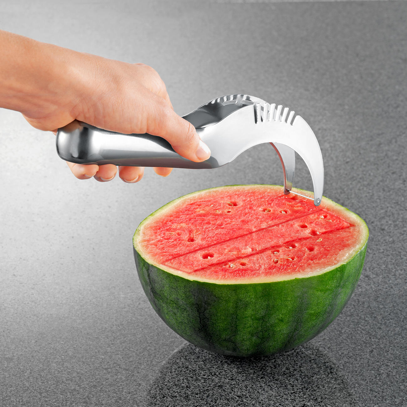 DE Wassermelone Messer Wassermelonenschneider Melonen Scheibenschneider Küch 