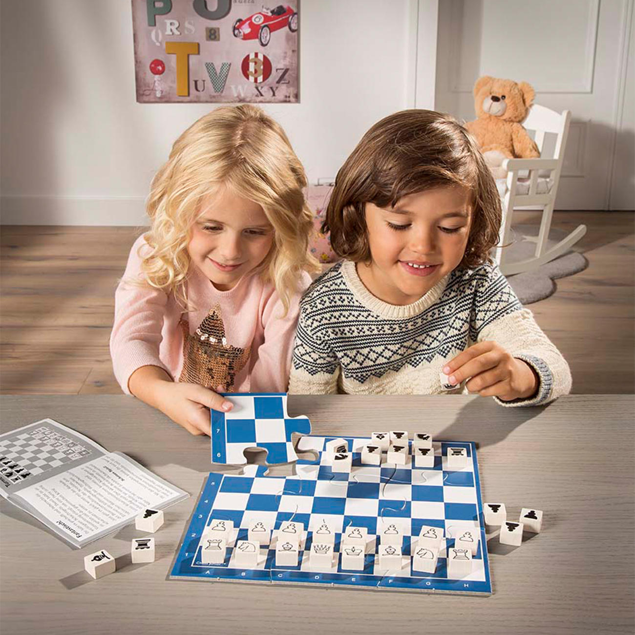 Schach für Kids pädagogisches Schach-Lernset mit Übungsheft für Kinder ab 3 
