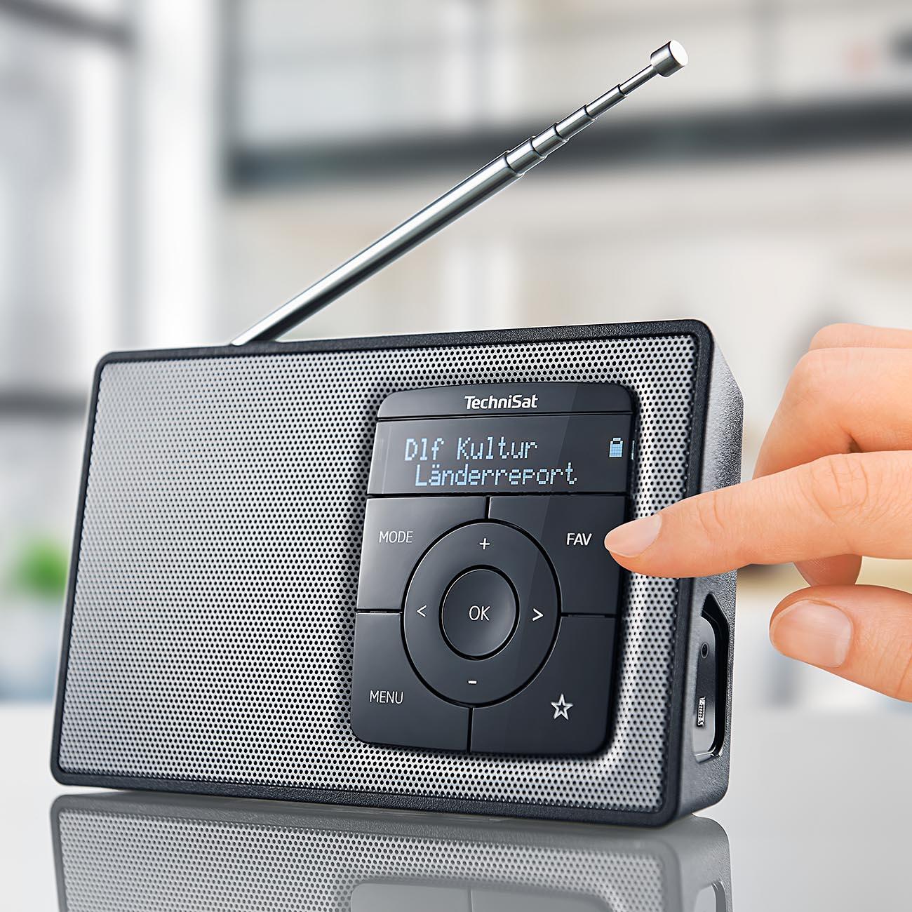 Bluetooth-Audiostreaming DAB+/UKW-Radio portables TechniSat 2, mit Digitaltradio