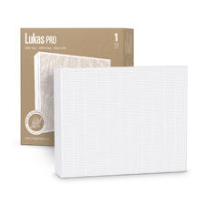 Lukas Pro HEPA-Filter in weißer Verpackung.