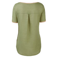 Khaki Rückansicht des La Feé Maraboutée Leinen-Shirts in Olivgrün