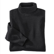 Rolli, Anthrazit Schwarzer Feinstrick-Rolli, zusammengelegt.