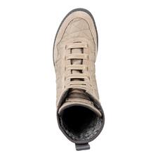 Beige Ansicht des oberen Teils der Schlupf-Boots mit fleece Innenfutter.