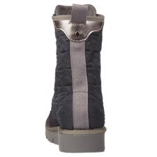 Navy Rückansicht der schwarzen Schlupf-Boots mit halbem Reißverschluss.