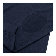 Rolli, Navy Nahaufnahme des Ragman Feinstrick-Rollis mit Ellbogenpatch.
