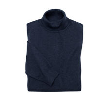 Rolli, Navy Ragman Feinstrick-Rolli in Dunkelblau, gefaltet.