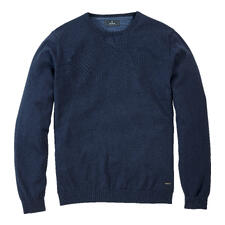 Pullover, Navy Navy Feinstrick Longsleeve mit Rundhalsausschnitt, Größe 46