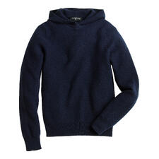 Damen, Navy Navy Pique-Hoodie mit Kapuze und einem langen Arm
