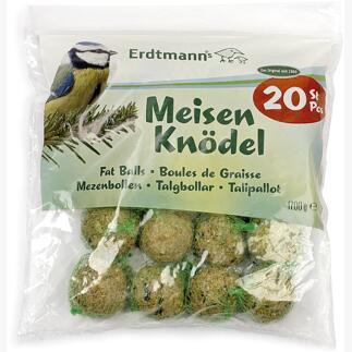20 Meisenknödel in einer praktischen Verpackung für winterliche Fütterung.