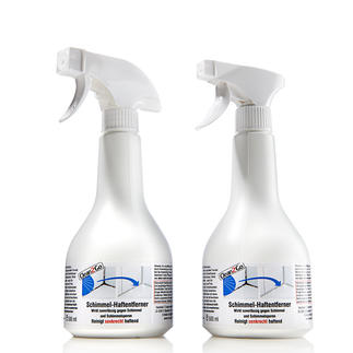 Spray’n go Schimmelentferner 1 Liter (2 Flaschen je 500 ml) Der bessere Schimmelvernichter: haftet selbst an senkrechten Flächen – statt uneffektiv abzulaufen.