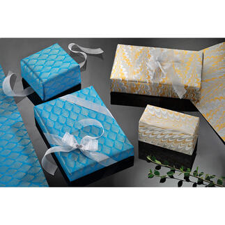 Handgemachtes Geschenkpapier, 9er-Set Geschenkpapier der Luxusklasse: von Hand geschöpft, handbedruckt und handmarmoriert.