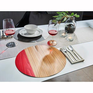 Tischset Nelumbo oder Glasuntersetzer Design-Tischsets made in Italy: jedes ein Unikat aus handwerklicher Fertigung. Die natürliche Schönheit von Holz.