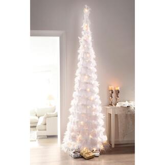 Zauberhafter LED-Federbaum Herrlich romantisch: der Weihnachtsbaum aus schneeweißen Federn. Flaumweich. Märchenhaft. Trendy.