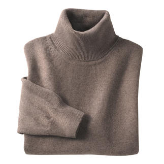 Kamelhaar-Rolli in taupe auf weißem Hintergrund.