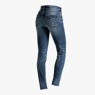 Silver Skinny-Jeans Avery in mittlerem Waschung mit verzierten Taschen