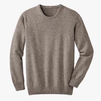 Yak-Pullover, Ansicht von vorne mit Rundhalsausschnitt und langen Ärmeln.