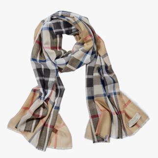 Tartan-Schal in Camel mit Thompson-Muster von Lochcarron.