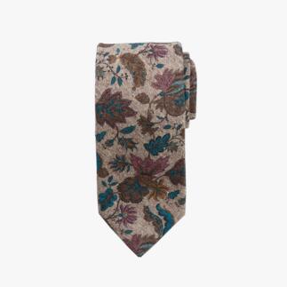 Ascot Blumen-Tweed-Krawatte auf weißem Untergrund