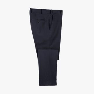 Dunkelblaue Winter-Chino von oben, mit sichtbarem Hosensaum.