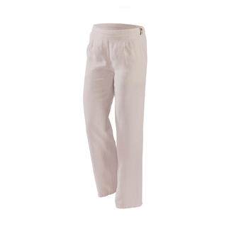 Beige Komfort-Leinen-Schlupfhose mit seitlichen Taschen