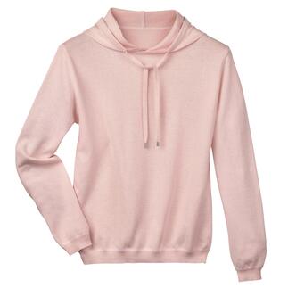 Rosa Hoodie aus Baumwolle und Kaschmir auf weißem Hintergrund.