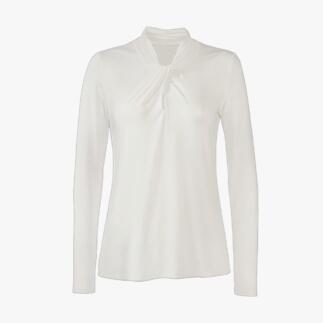 Offenes, weißes Tencel™-Shirt von LaSalle Amsterdam, Größe 36.