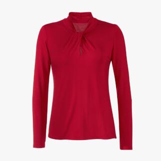 Offenes, rotes Tencel™-Shirt von LaSalle Amsterdam in Größe 36.