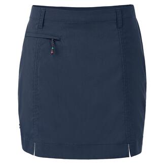 Dunkelblauer Funktions-Skort mit seitlichem Reißverschluss und zwei Saumöffnungen.