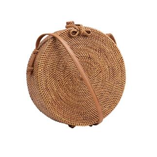 Bali-BAli® Runde Ata-Umhängetasche, Braun Die modische Tasche aus seltenem Ata-Gras. Charaktervoll in reichlich Handarbeit gefertigt.