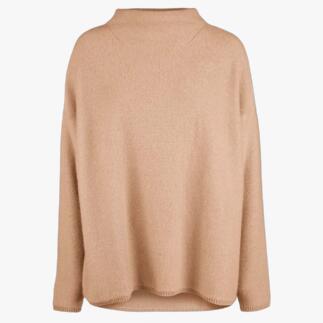 Beiger Turtleneck-Pullover aus Kaschmir mit lockerer Passform.
