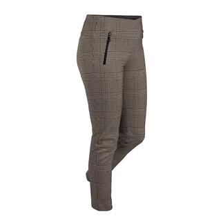 Stark Karo-Schlupfhose mit Reißverschluss auf der Vorderseite, schräg dargestellt.