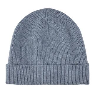 Graue Kaschmir-Beanie von oben betrachtet