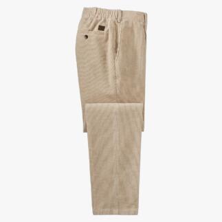Beige corduroy Hosen, zusammengelegt, gut sichtbar.