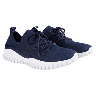 Paar dunkelblauer Knit-Schnür-Sneaker von bernie mev.