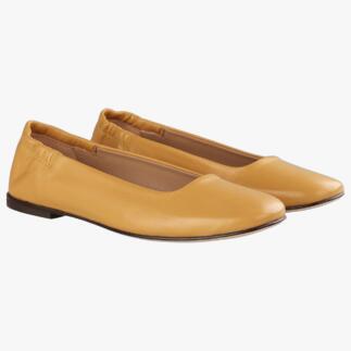 Zwei gelbe Soft-Ballerinas von Ducanero in Größe 36.