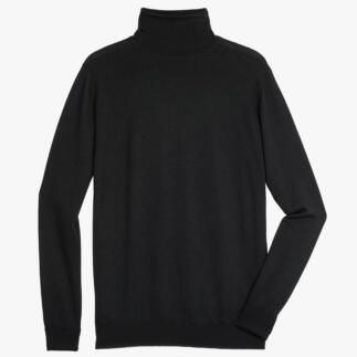 Junghans 1954 Strickrolli in Schwarz, flach liegend, Größe 48.
