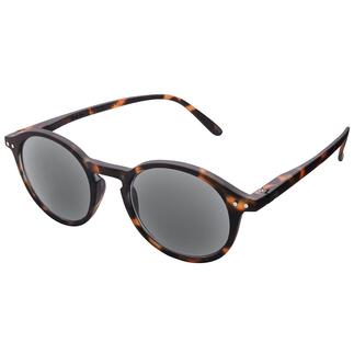 Sonnenbrille in Schildpattoptik mit grauen Gläsern.