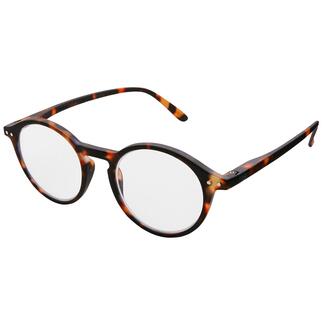Tortoise-farbene Lesebrille mit klaren Gläsern.