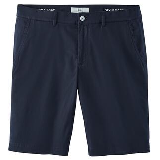 Dunkelblaue Flat-Front-Bermuda in Größe 48.