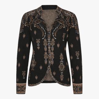 IVKO Dark-Paisley-Strickblazer mit detailliertem Muster.