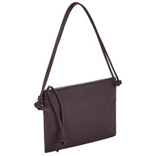 Braune Crossbody-Tasche mit Reißverschluss und verstellbarem Trageriemen.