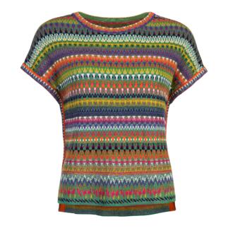 IVKO Jacquard-Boxy-Strickshirt in bunten Streifen.