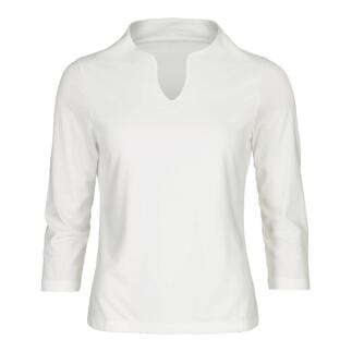 Dieses pflegeleichte Shirt ersetzt ganz oft Ihre Bluse. Aus zarter Baumwoll/Modal-Mischung, mit dezentem Ausschnitt und raffinierter Kragenform.
