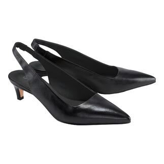 Schwarze Sling-Pumps von Lorena Paggi, Vorderansicht