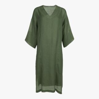 LaSalle Amsterdam Ramie-Kaftankleid in Grün mit weitem Schnitt.